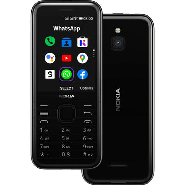 Nokia 8000 (2021, 2.8'', 4GB/512MB, Keypad/ Candybar Phone) - Black